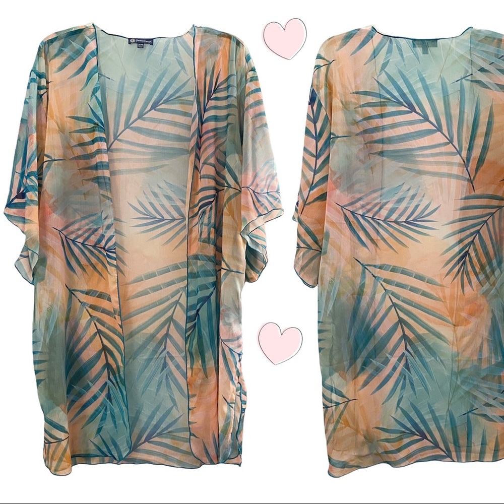 Democracy Multicolor Palm Leaf Swim Coverup